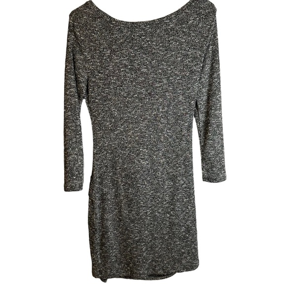 Springfield Heather Gray Ribbed Knit Dress Side Gather Women’s Size EUR Medium - Picture 5 of 6